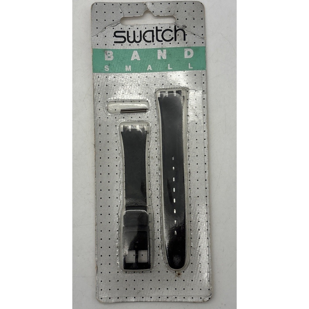 New Swatch Watch Bracelet "Band Small" Black Plastic - Switzerland Authentic